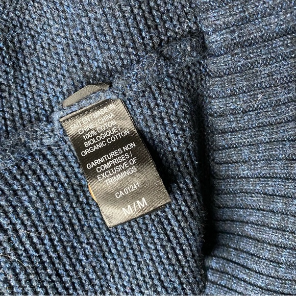 Suede Elbow Patch Blue Shawl Collar Knit Cardigan Sweater M Dark Acadamia Preppy - Picture 5 of 10